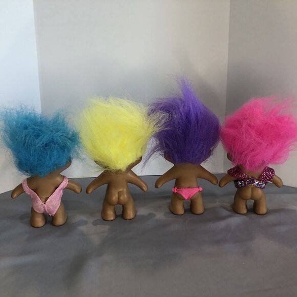 Vintage Lot Of‎ 4 TNT Trolls 1991 Doll Toy 5" - Picture 8 of 8
